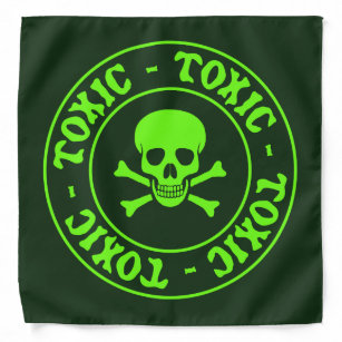 Giftiger grüner Totenkopf mit gekreuzter Knochen Kopftuch