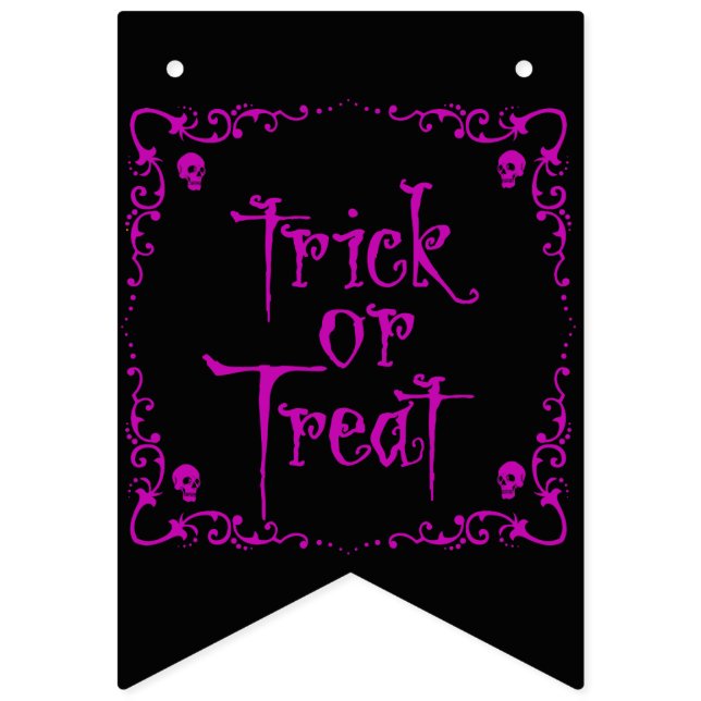 Giftiger Lila Trick or Treat Wimpelkette (Erste Fahne)