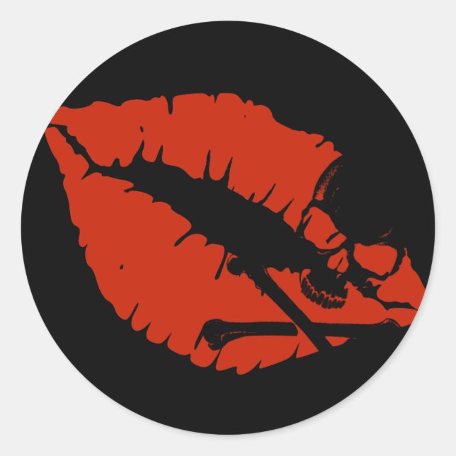 Giftlippen Runder Aufkleber (Vorderseite)