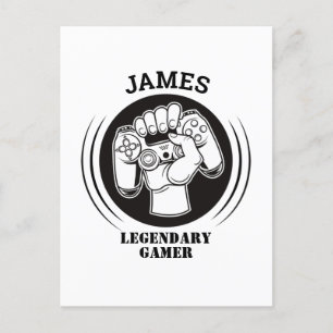 Giftname Personalisiert Funny Gaming Geek Geburtst Postkarte
