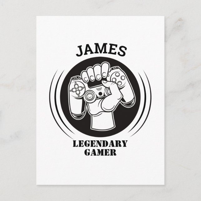 Giftname Personalisiert Funny Gaming Geek Geburtst Postkarte (Vorderseite)