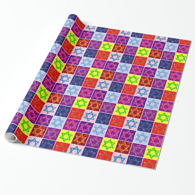 Giftpackung - Jüdische Sterne - Geschenkpapier (Ungerollt)