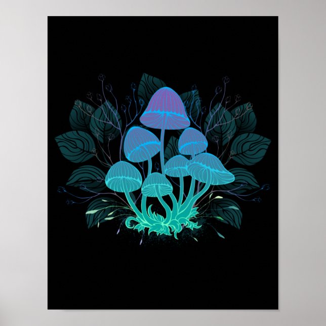 Giftpilze in Büschen Poster (Vorne)