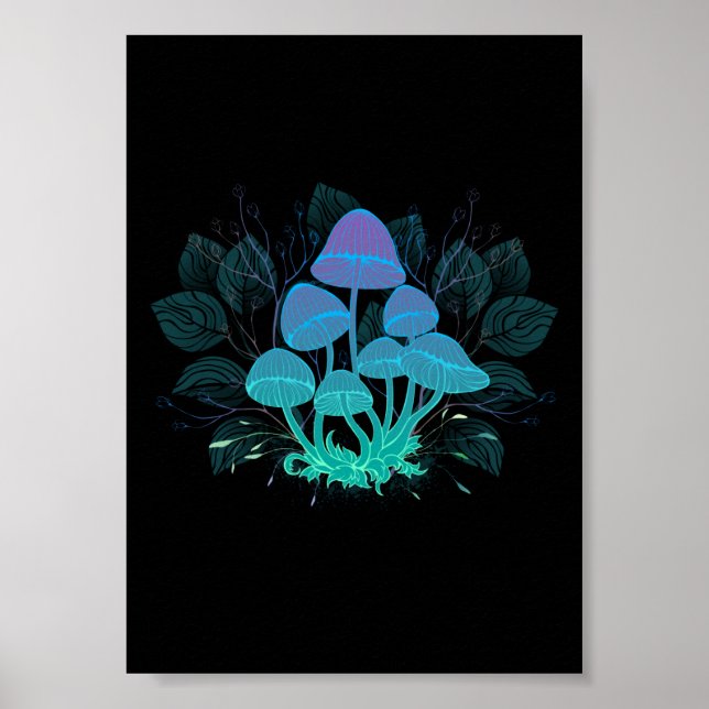 Giftpilze in Büschen Poster (Vorne)