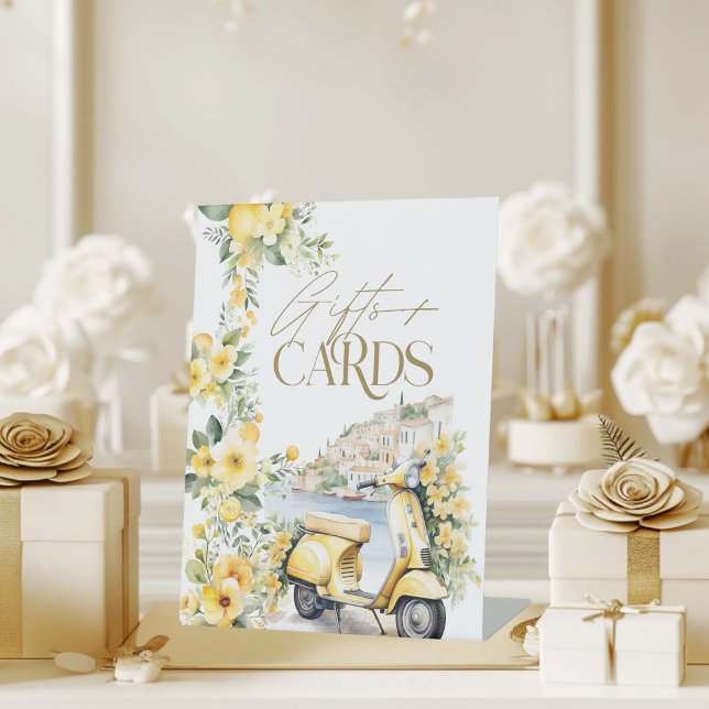 Gifts Cards Positano Amalfi Vespa Brautparty Sockelschild (Von Creator hochgeladen)