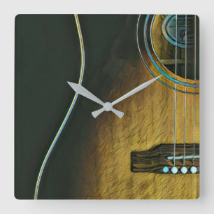 Gifts for guitar lovers quadratische wanduhr