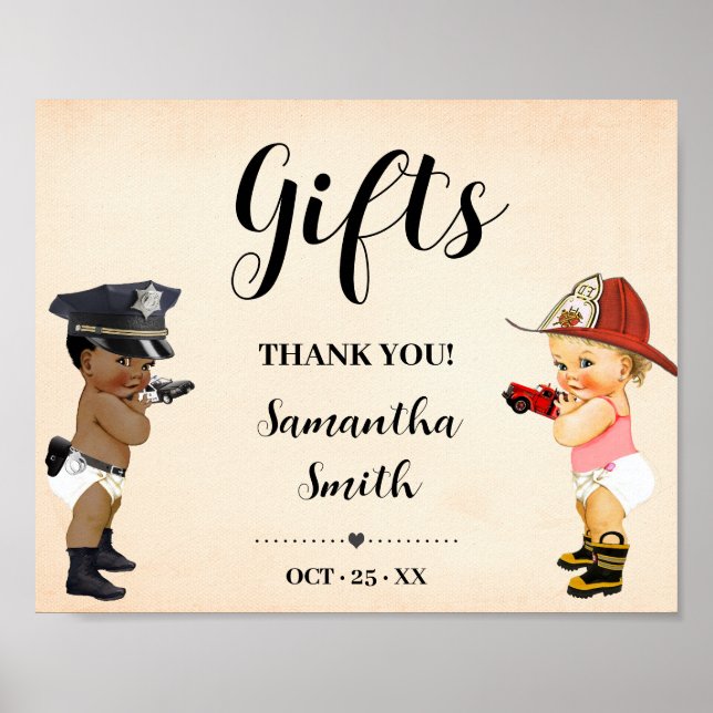 Gifts Little Recruit on the Way Baby Shower Sign Poster (Vorne)
