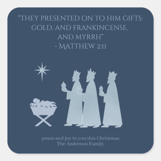Gifts of the Magi Sticker – Three Kings Nativity (Vorderseite)