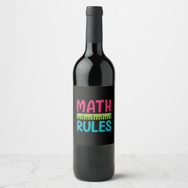 Gifts Teacher | Math Rules Weinetikett (Vorderseite)