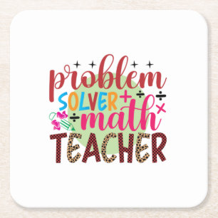 Gifts Teacher Problem Solver Math Teacher Rechteckiger Pappuntersetzer