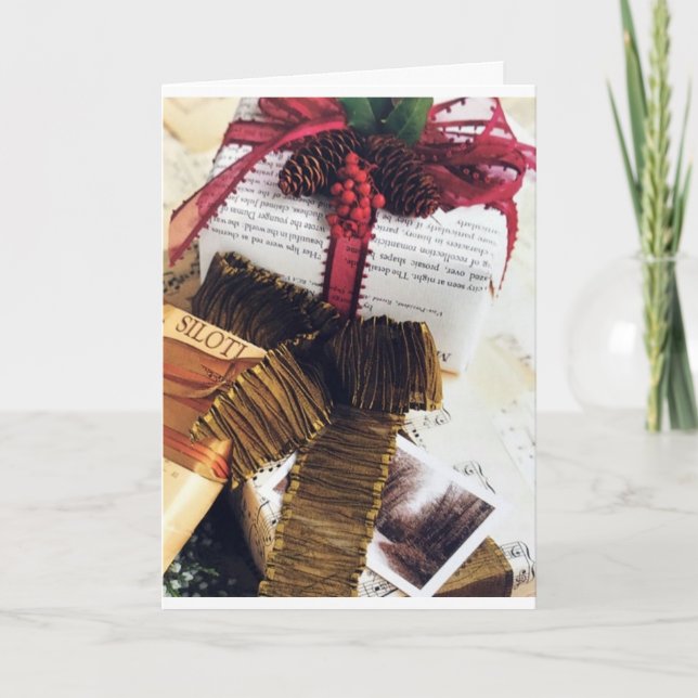 GIFTS WERDEN VERSCHWANKT/BAUM WIRD DREHEN CHRISTMA KARTE (Vorderseite)