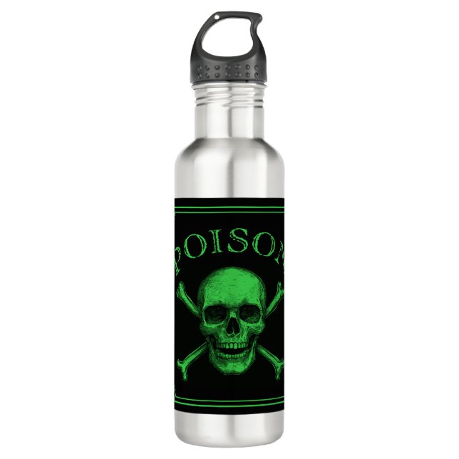 Giftschädel und Crossbones, Halloween-Design Print Edelstahlflasche (Vorderseite)