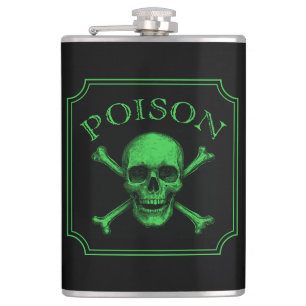 Giftschädel und Crossbones, Halloween-Design Print Flachmann