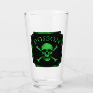 Giftschädel und Crossbones, Halloween-Design Print Glas
