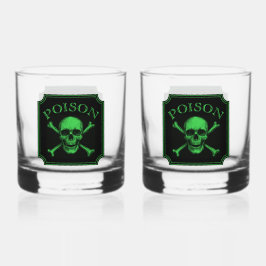 Giftschädel und Crossbones, Halloween-Design Print Whiskyglas