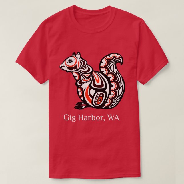 Gig Harbour Washington Native American Tribal Squi T-Shirt (Design vorne)