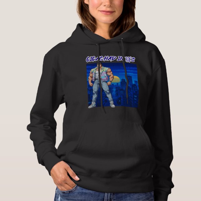 GIGACHAD IN DEN 80ERN HOODIE (Vorderseite)