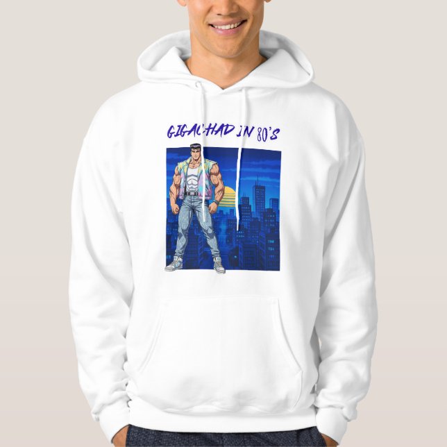 GIGACHAD IN DEN 80ERN HOODIE (Vorderseite)