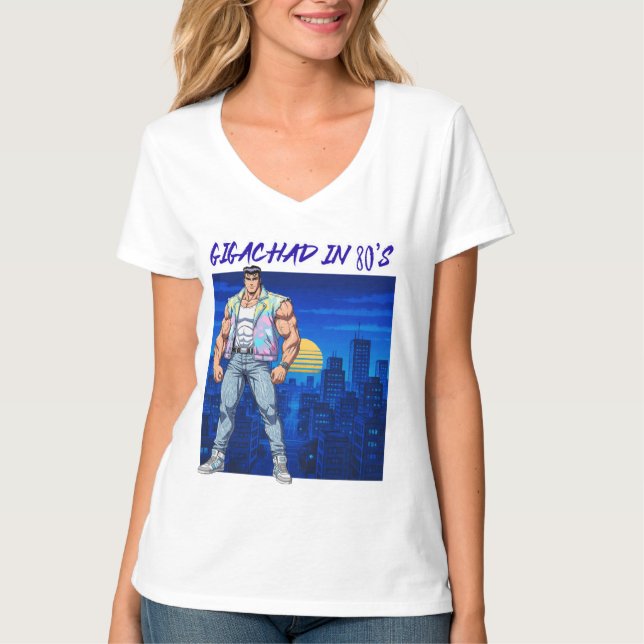 GIGACHAD IN DEN 80ERN T-Shirt (Vorderseite)