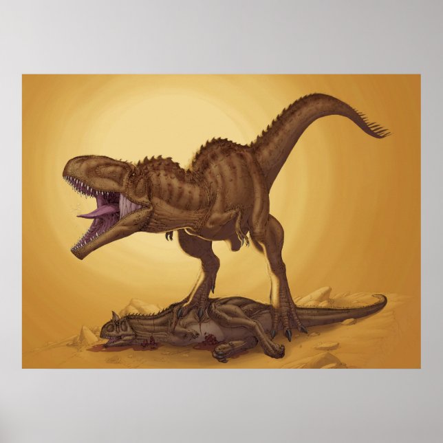 Giganotosaurus carolinii und Carnotaurus Poster (Vorne)