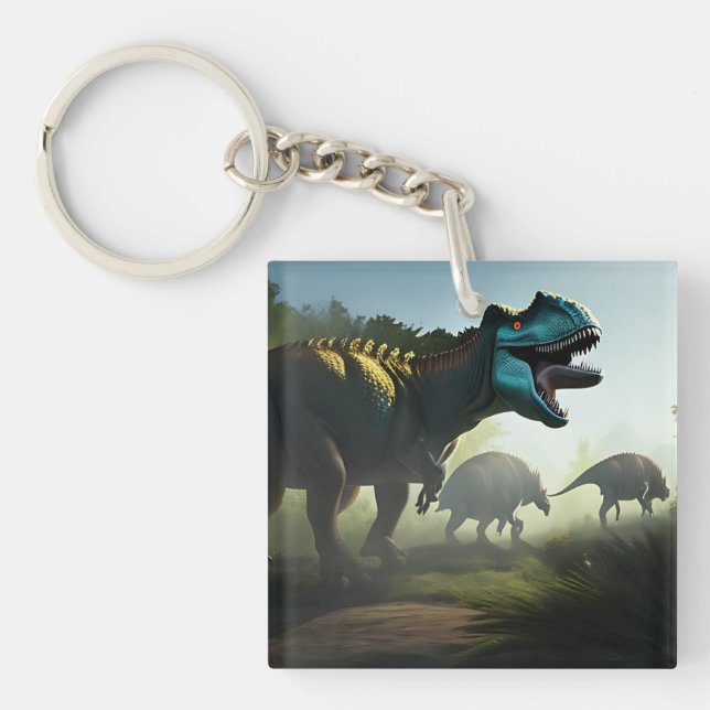 Giganotosaurus Dinosaurier Prowling, Keyring Schlüsselanhänger (Vorderseite)