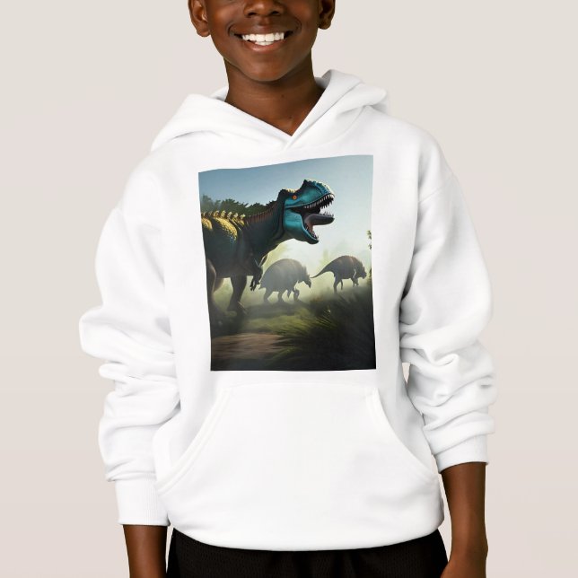 Giganotosaurus Dinosaurier Prowling, Kids Hoodie (Vorderseite)