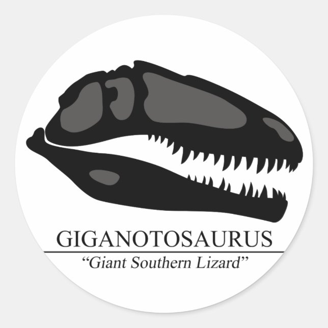 Giganotosaurus Skull Runder Aufkleber (Vorderseite)
