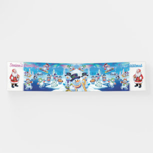 Gigant 2.5' x 12' Weihnachts-Vinyl Banner Snow-Sze