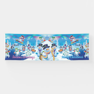 Gigant 2.5' x 8' Weihnachts-Vinyl-Banner Snow-Szen Banner