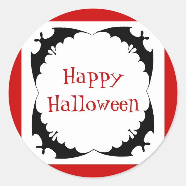 Gigant Bats Happy Halloween Runder Aufkleber (Vorderseite)
