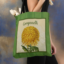 Gigant-Chrysanthemum mit grünem Vintagen Damask