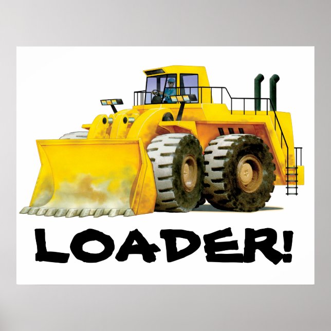 Gigant Kids Yellow Digger Construction Truck Poster (Vorne)