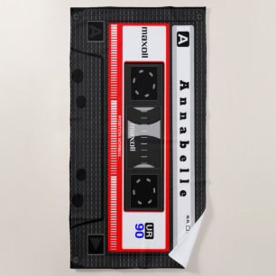 Gigant Old School Cassette personalisieren Strandtuch