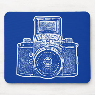 Gigant ostdeutsche Kamera - Dunkelblau und weiß Mousepad