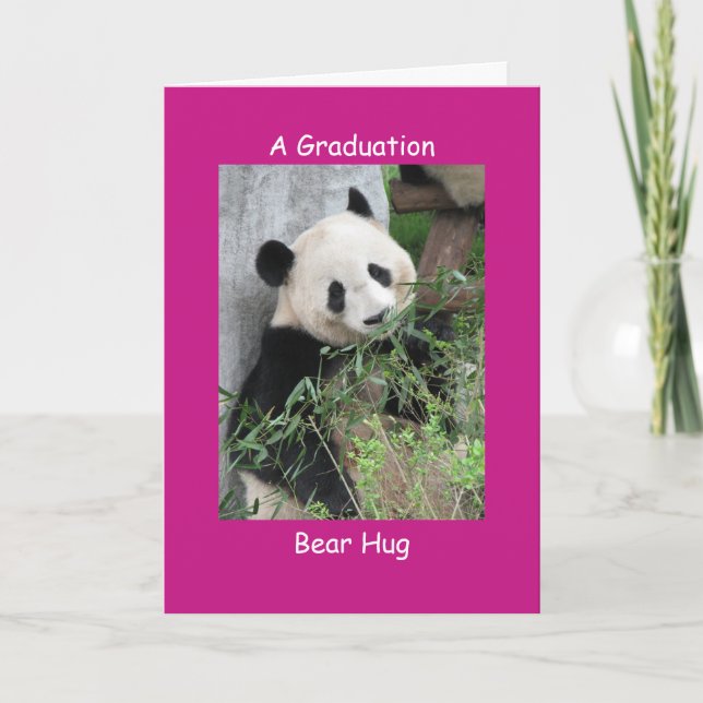 Gigant Panda Abschluss Bear Hug Pink Karte (Vorderseite)