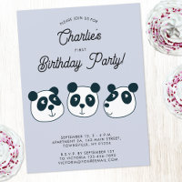 Gigant Panda Bär Einladung zum ersten Geburtstag