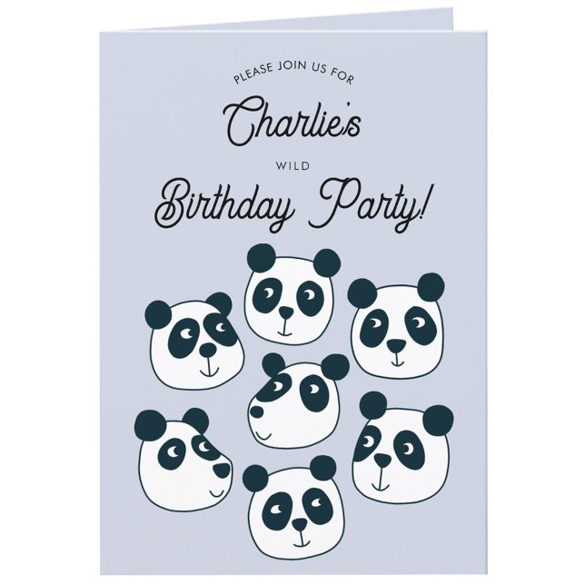 Gigant Panda Bear Geburtstagsparty Einladung (Cute panda bear themed personalized kids birthday party invitation)