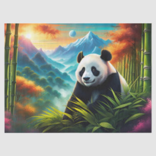 Gigant Panda im Bambuswald auf dem Berg Seidenpapier