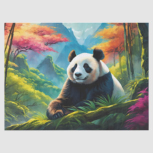 Gigant Panda im Bambuswald auf dem Berg Seidenpapier