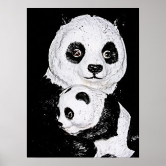 Gigant Panda und Cub, Stil 2 Poster