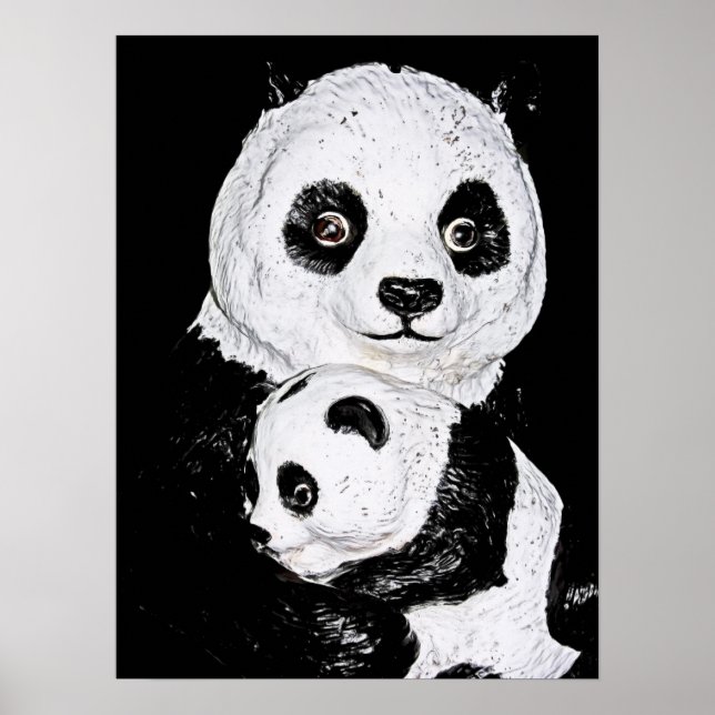 Gigant Panda und Cub, Stil 2 Poster (Vorne)