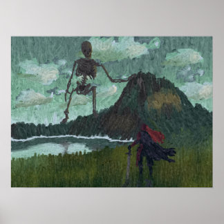 Gigant Skeleton Painting Poster