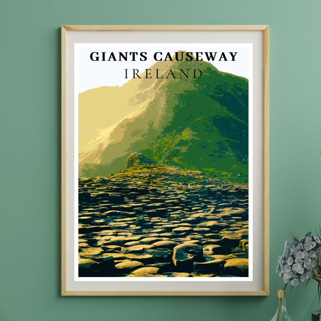Giganten Causeway, Antrim Ireland Retro Style Poster (Von Creator hochgeladen)