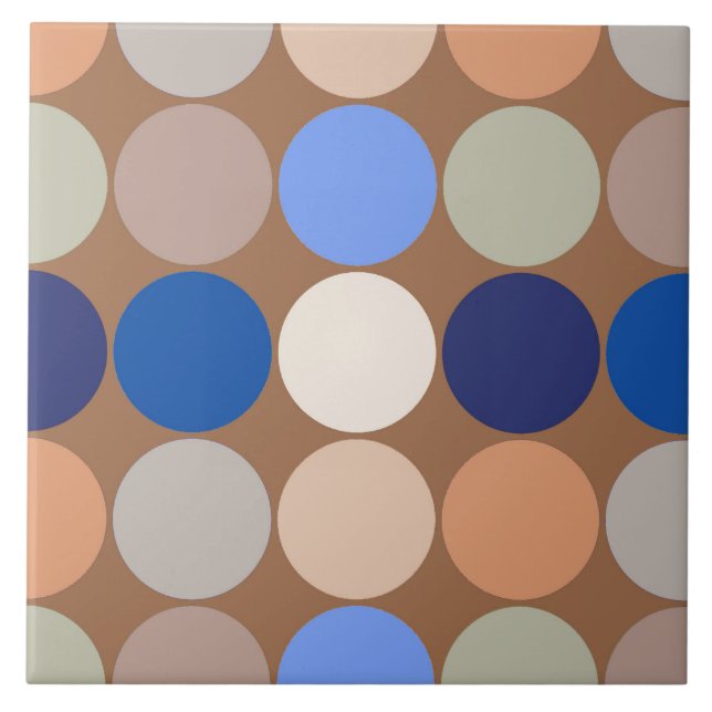 Giganten Dots, Taupe, Beige und Blau des Mittelalt Fliese (Vorderseite)