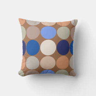 Giganten Dots, Taupe, Beige und Blau des Mittelalt Kissen