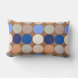 Giganten Dots, Taupe, Beige und Blau des Mittelalt Lendenkissen