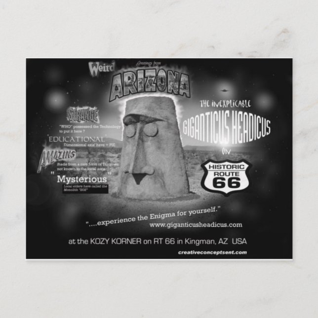 Giganticus headicus Grüße von AZ Route 66 Postkarte (Vorderseite)