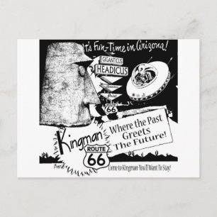 Giganticus Headicus Route 66 Alien UFO Postkarte