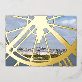 Gigantische Glasuhr im Musée d'Orsay - Paris Folien Feiertagskarte