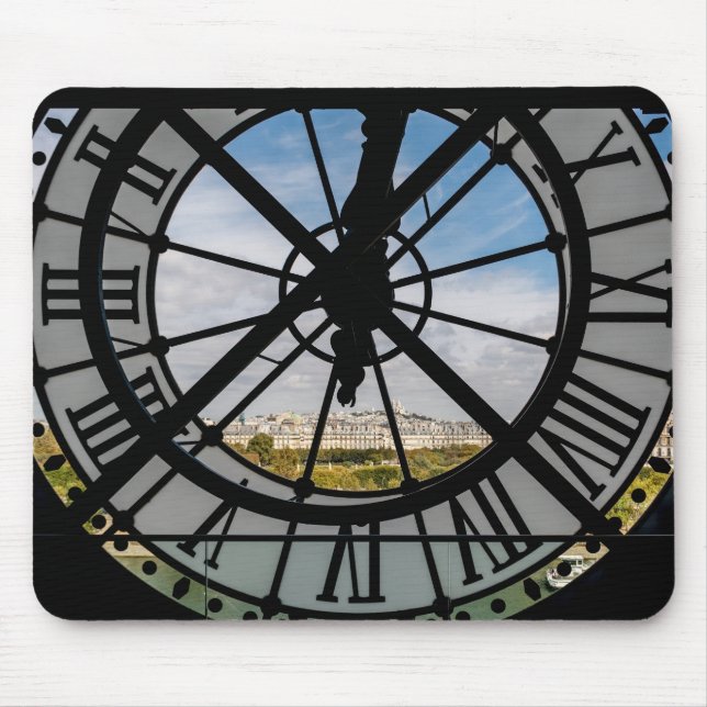 Gigantische Glasuhr im Musée d'Orsay - Paris Mousepad (Vorne)